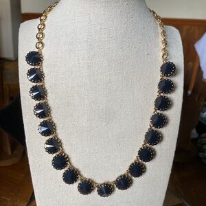 J. Crew Venus Flytrap Fly Trap Claw Prong Rivoli Pointed Stones Navy Blue 18”